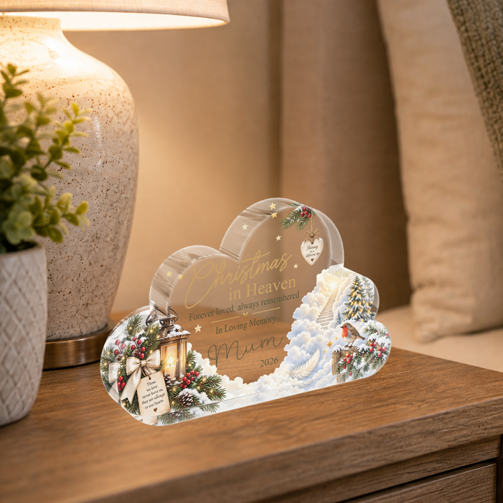 Personalised Christmas Memorial Cloud Plaque Keepsake