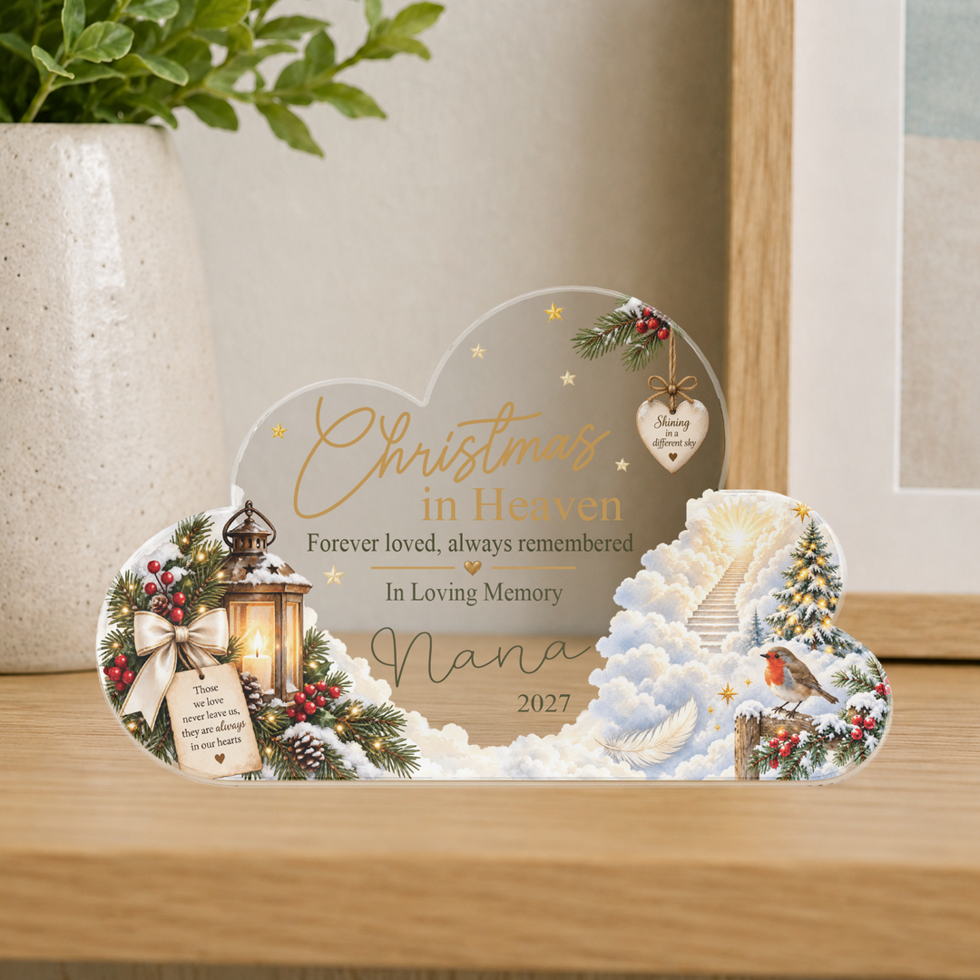 Personalised Christmas Memorial Cloud Plaque Keepsake