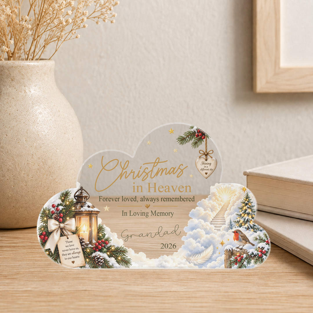 Personalised Christmas Memorial Cloud Plaque Keepsake
