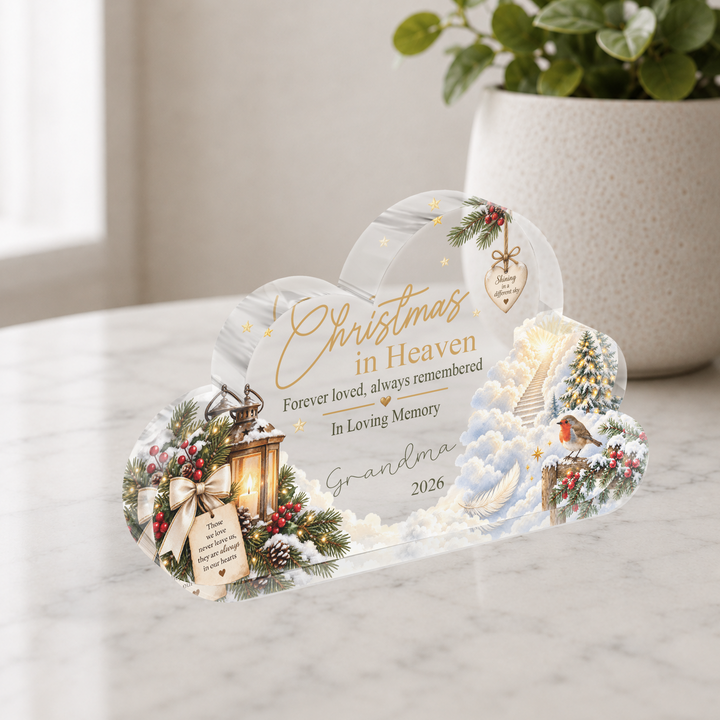 Personalised Christmas Memorial Cloud Plaque Keepsake