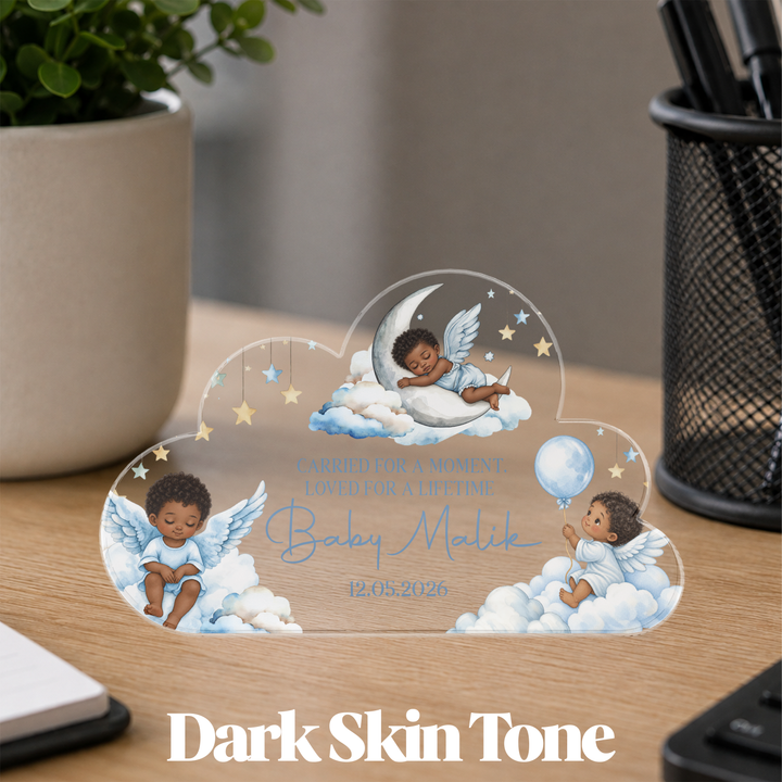 Personalised Baby Memorial Cloud Plaque - Blue