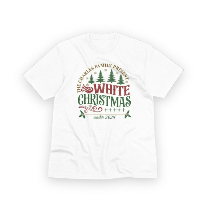 Personalised White Christmas Unisex T-Shirt