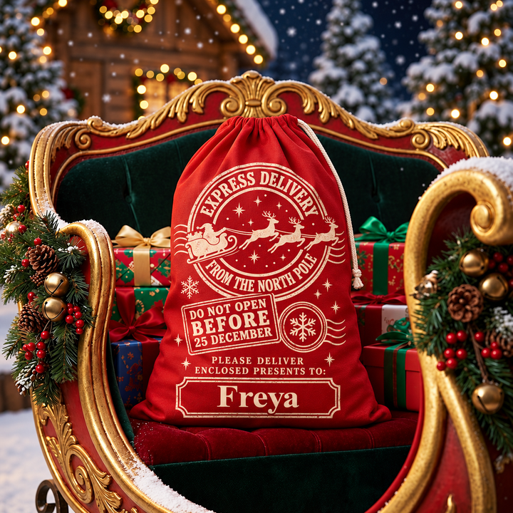 Personalised North Pole Post Christmas Sack