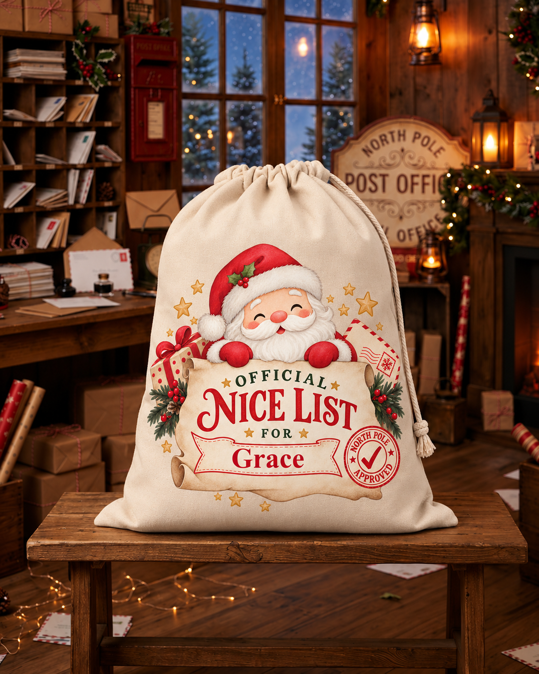 Personalised Santa’s Nice List Christmas Sack