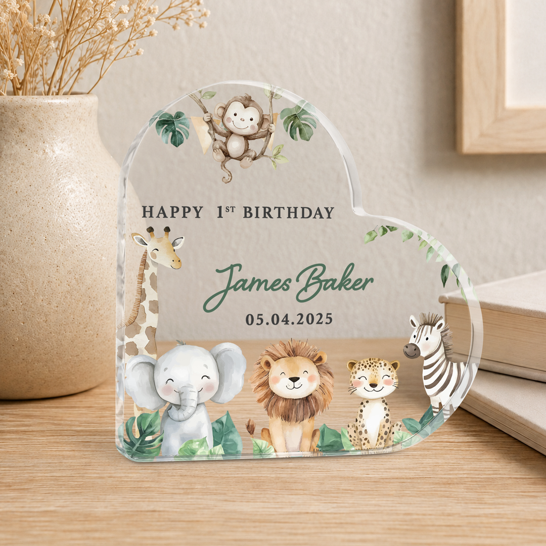 Personalized Happy Birthday Heart Acrylic Plaque Keepsake