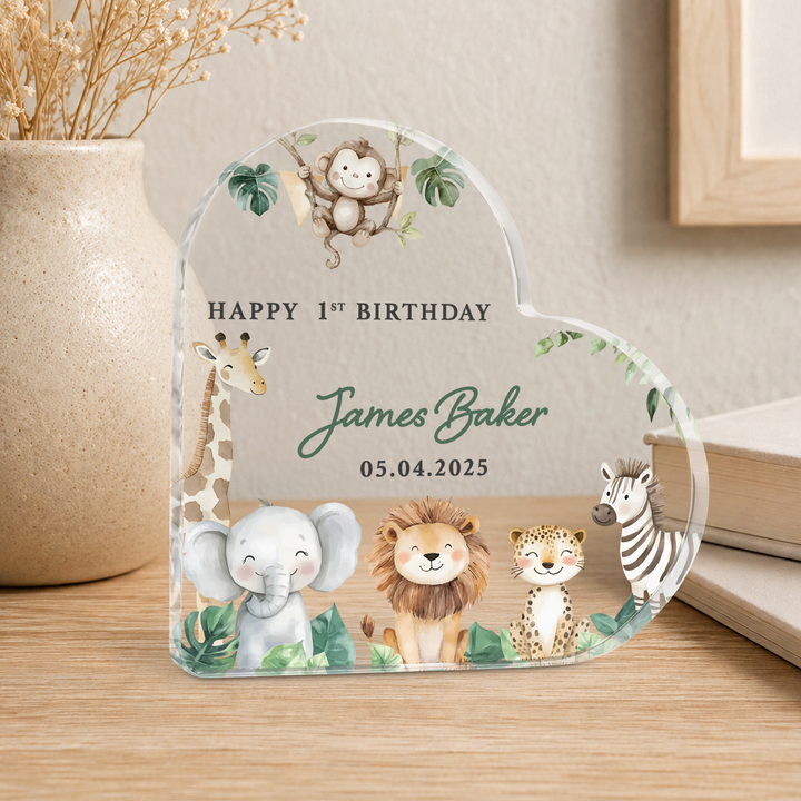 Personalized Happy Birthday Heart Acrylic Plaque Keepsake
