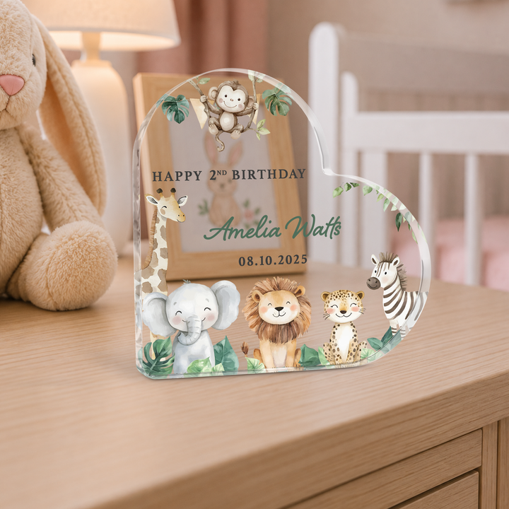 Personalized Happy Birthday Heart Acrylic Plaque Keepsake