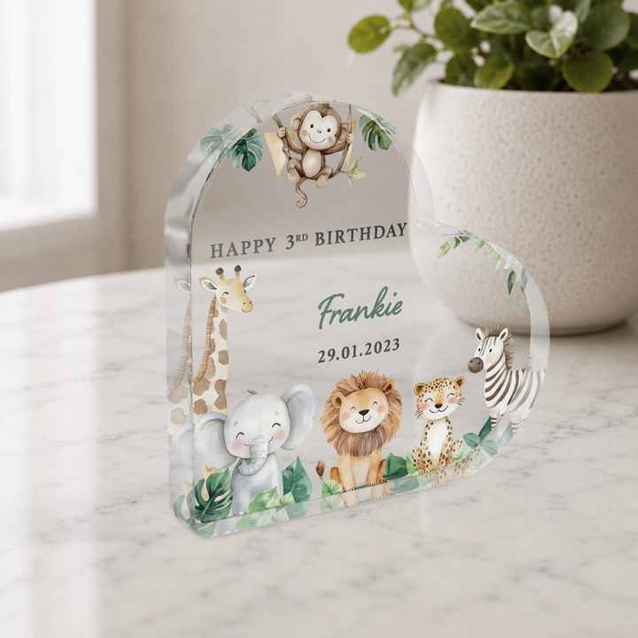 Personalized Happy Birthday Heart Acrylic Plaque Keepsake