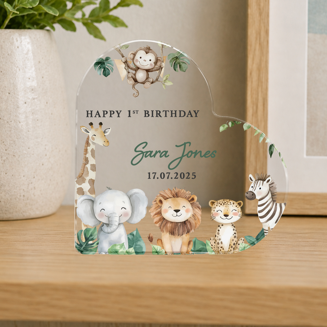 Personalized Happy Birthday Heart Acrylic Plaque Keepsake
