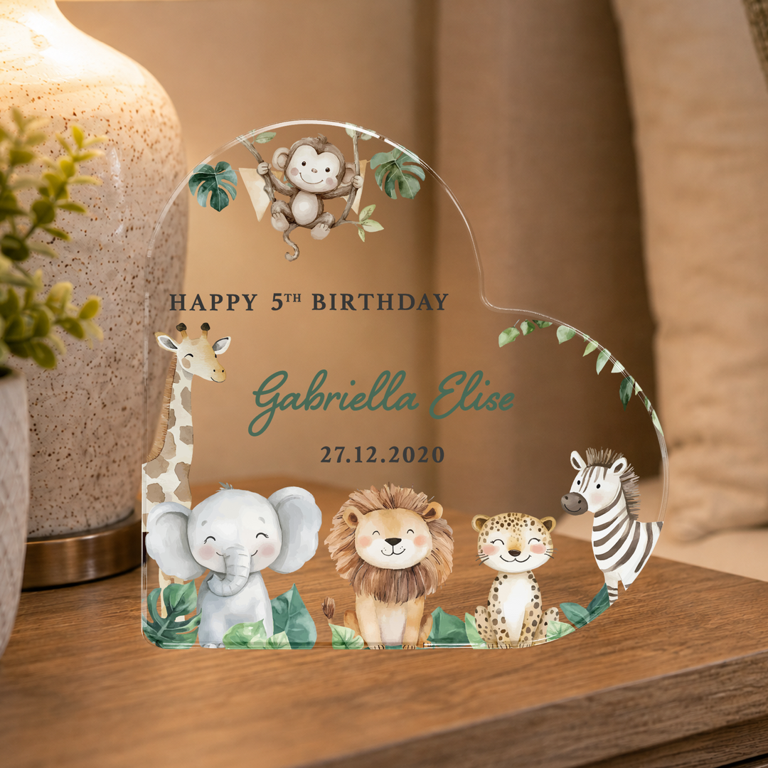 Personalized Happy Birthday Heart Acrylic Plaque Keepsake