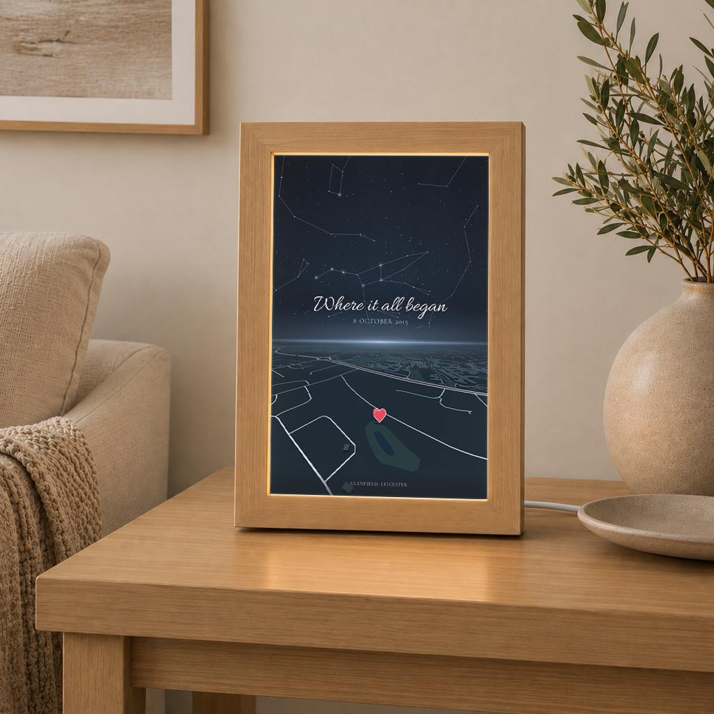 Personalised Horizon + Star Sky Map LED Frame ( Powered by USB )