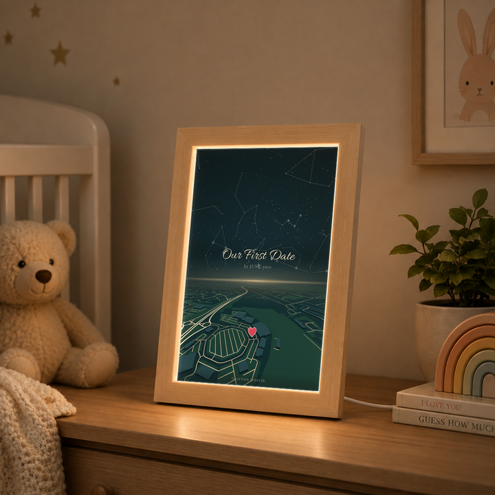 Personalised Horizon + Star Sky Map LED Frame ( Powered by USB )