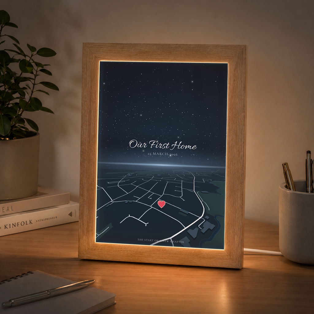Personalised Horizon + Star Sky Map LED Frame ( Powered by USB )