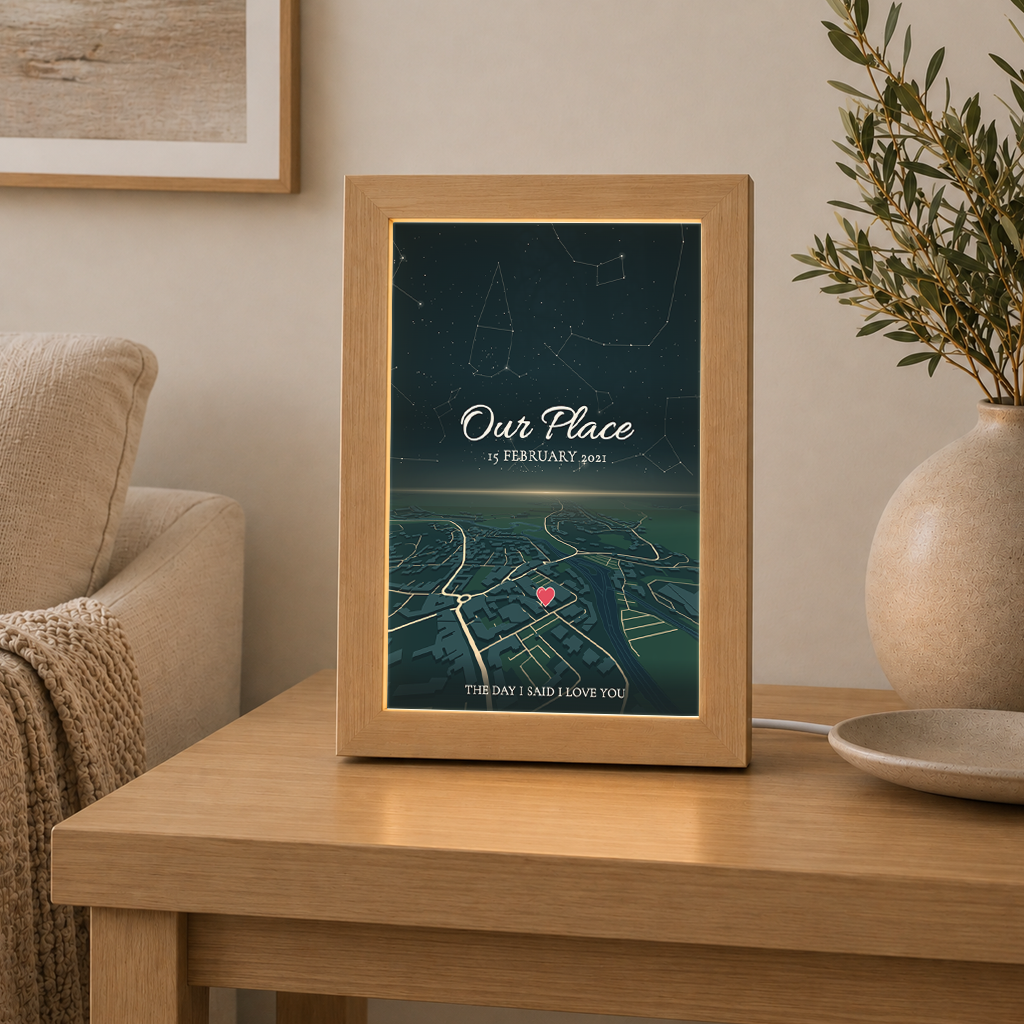 Personalised Horizon + Star Sky Map LED Frame ( Powered by USB )