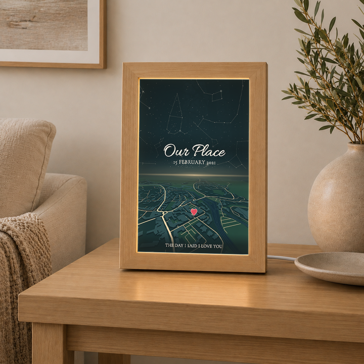 Personalised Horizon + Star Sky Map LED Frame ( Powered by USB )