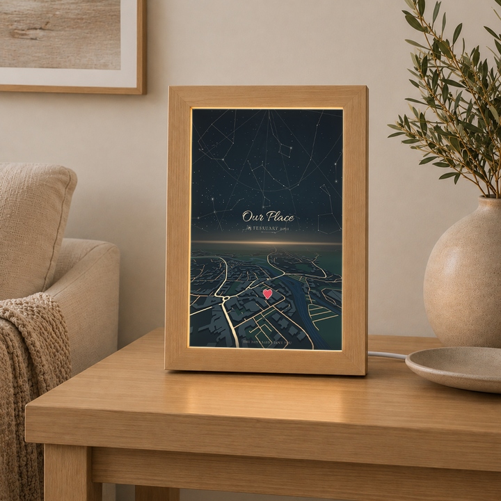 Personalised Horizon + Star Sky Map LED Frame ( Powered by USB )
