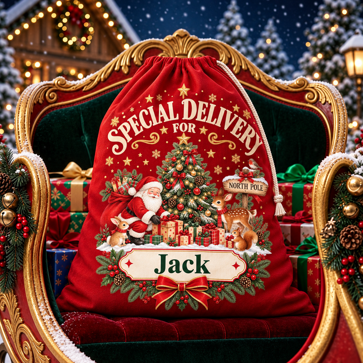 Personalised North Pole Santa Christmas Sack