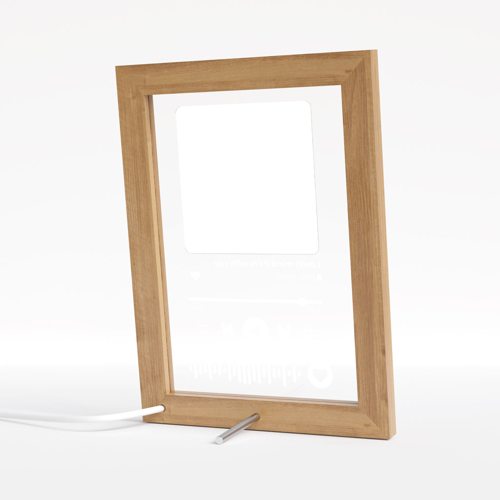 Personalised A5 Acrylic Music Song Frame with Photo - Powered by USB