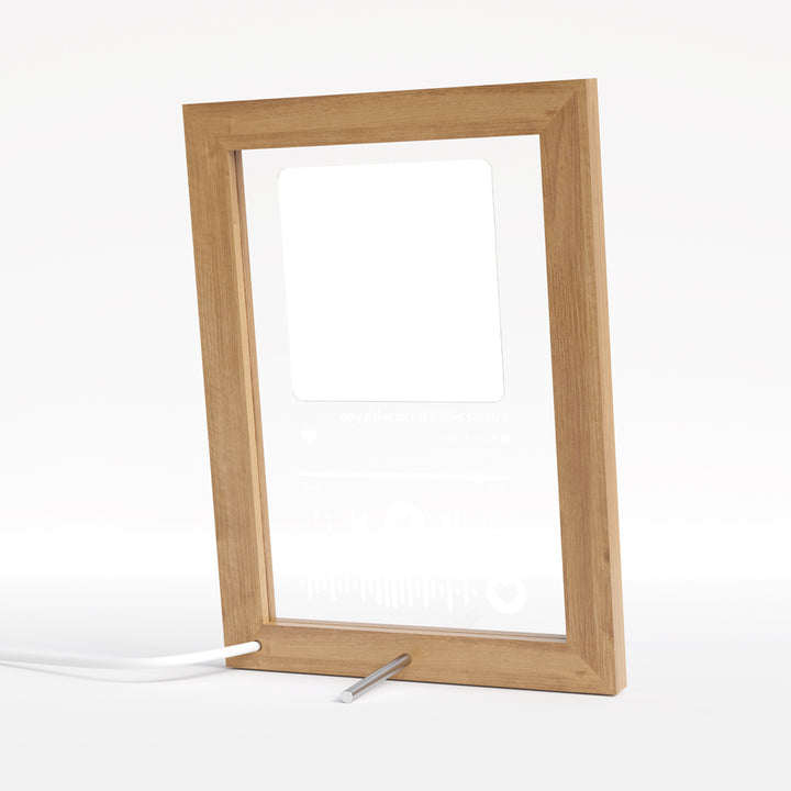Personalised A5 Acrylic Music Song Frame with Photo - Powered by USB