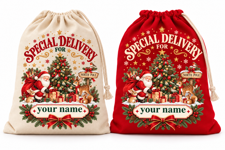 Personalised North Pole Santa Christmas Sack