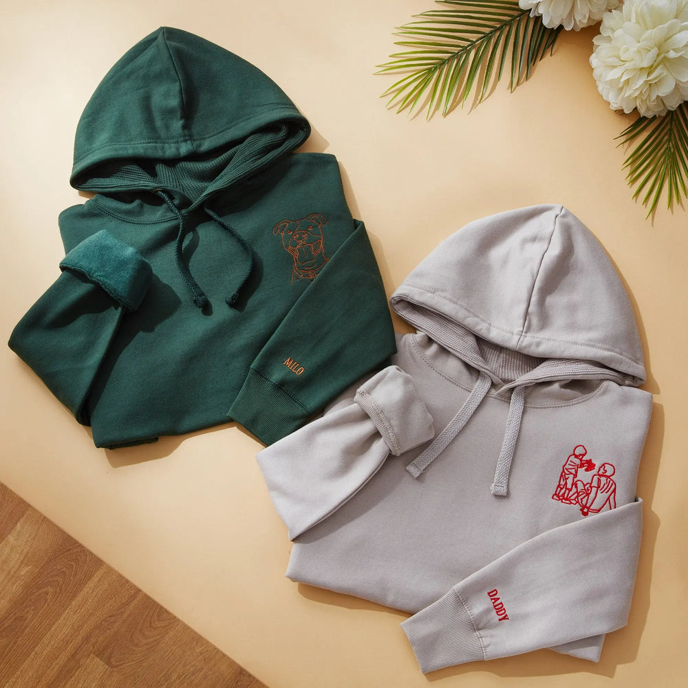 Embroidered Outline from Photo Unisex Hoodie