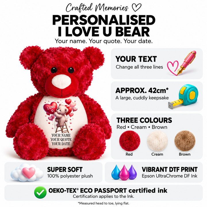 Personalisierter Tauf-/Tauf-Kleinkreuz-Teddy