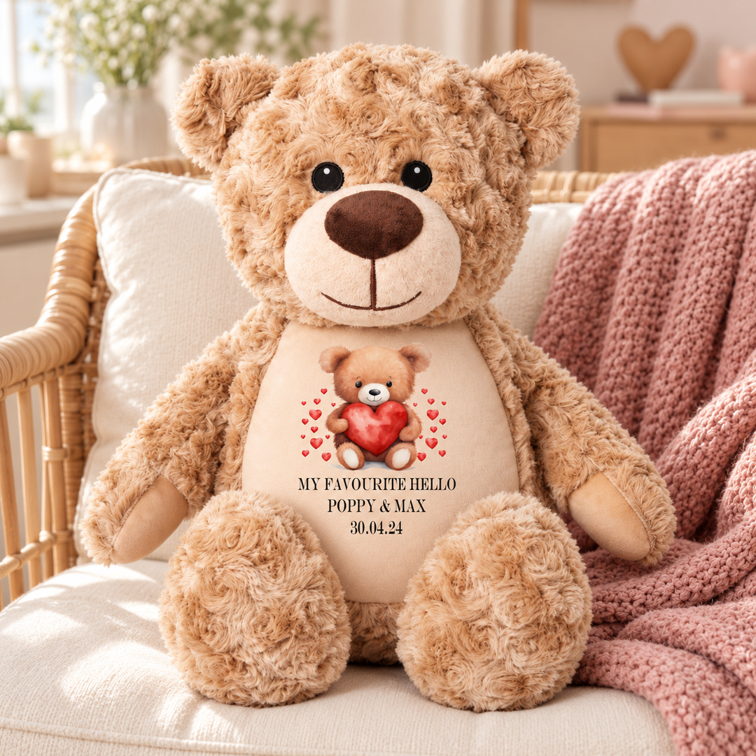 Personalisierter Tauf-/Tauf-Kleinkreuz-Teddy