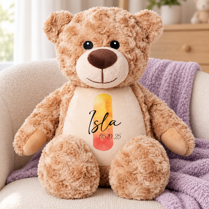 Personalised Watercolour Initial Large Bear
