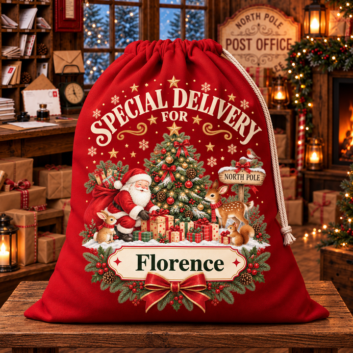 Personalised North Pole Santa Christmas Sack