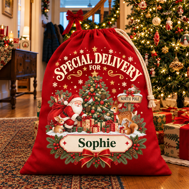 Personalised North Pole Santa Christmas Sack