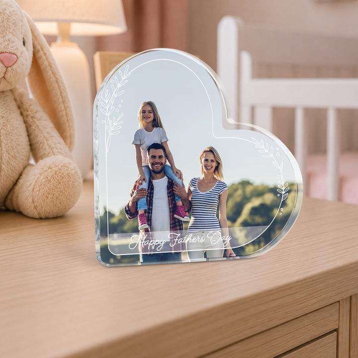 Personalized Custom Photo with Text Heart Acrylic Plaque Keepsake