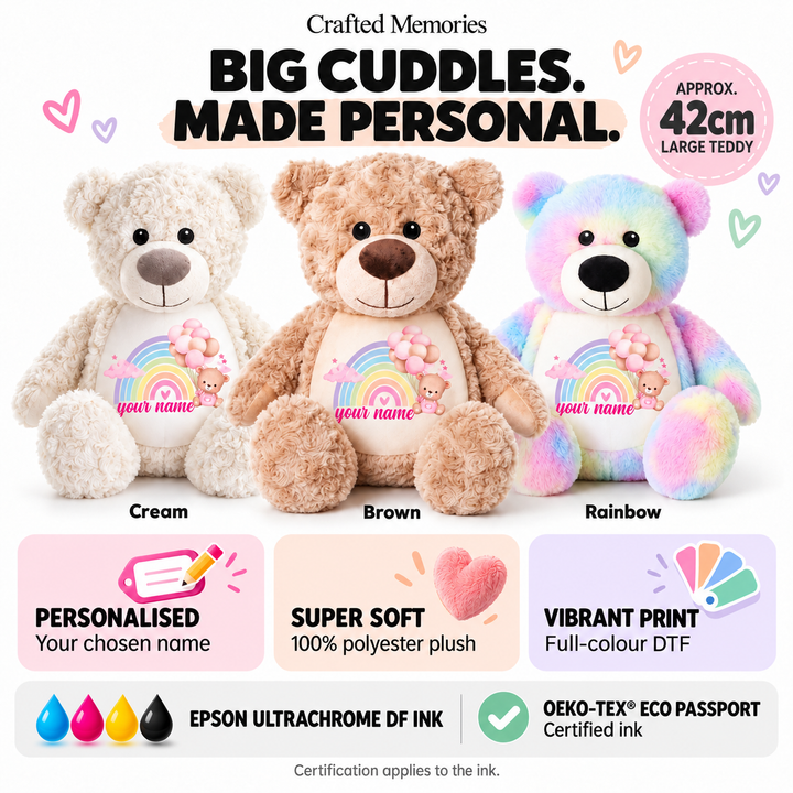 Personalisierter Tauf-/Tauf-Kleinkreuz-Teddy