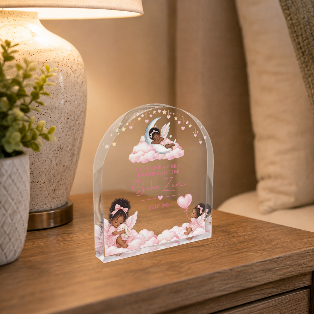 Personalized Pink Baby Memorial Arch Plaque