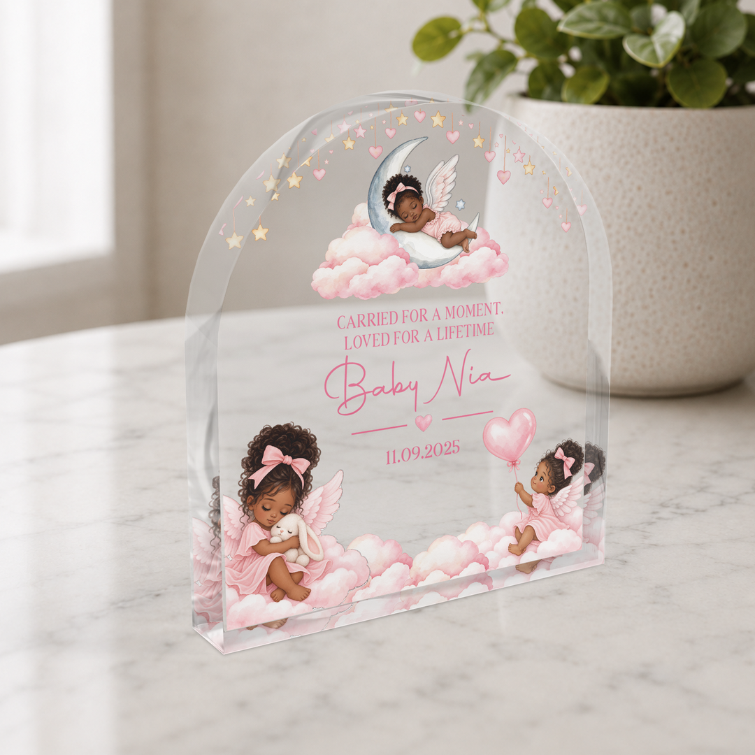 Personalized Pink Baby Memorial Arch Plaque