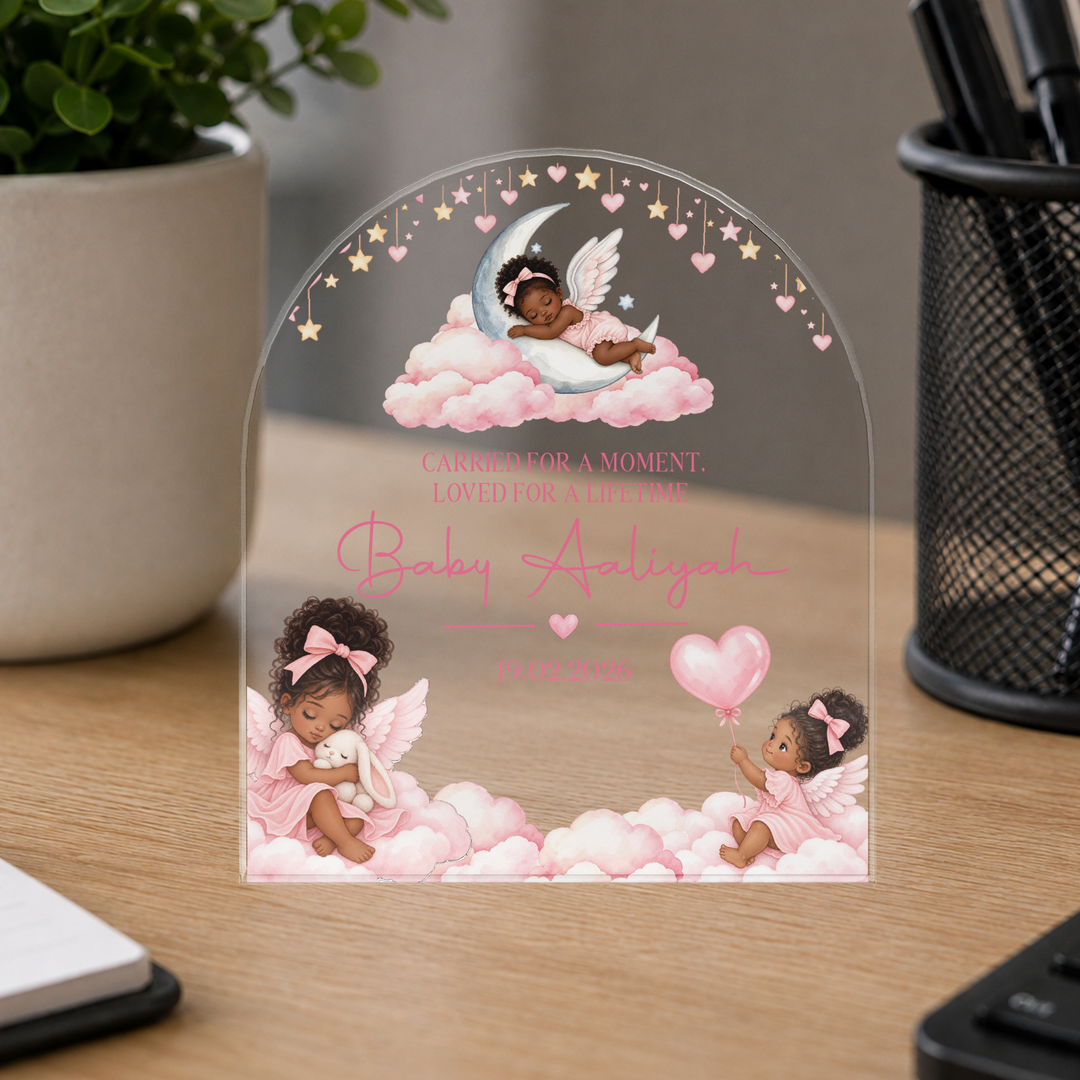 Personalized Pink Baby Memorial Arch Plaque