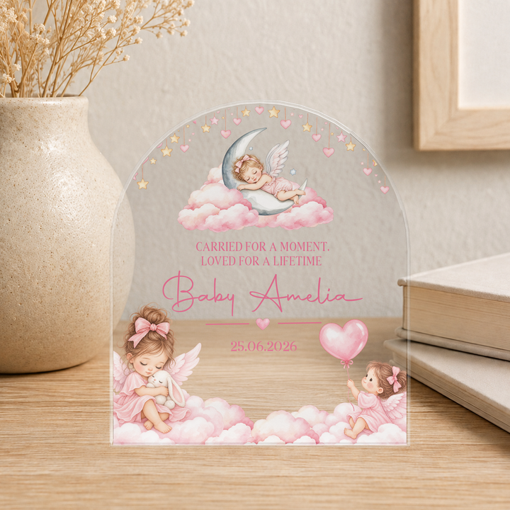 Personalized Pink Baby Memorial Arch Plaque
