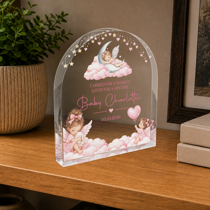 Personalized Pink Baby Memorial Arch Plaque