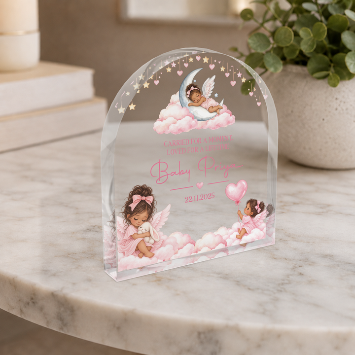Personalized Pink Baby Memorial Arch Plaque
