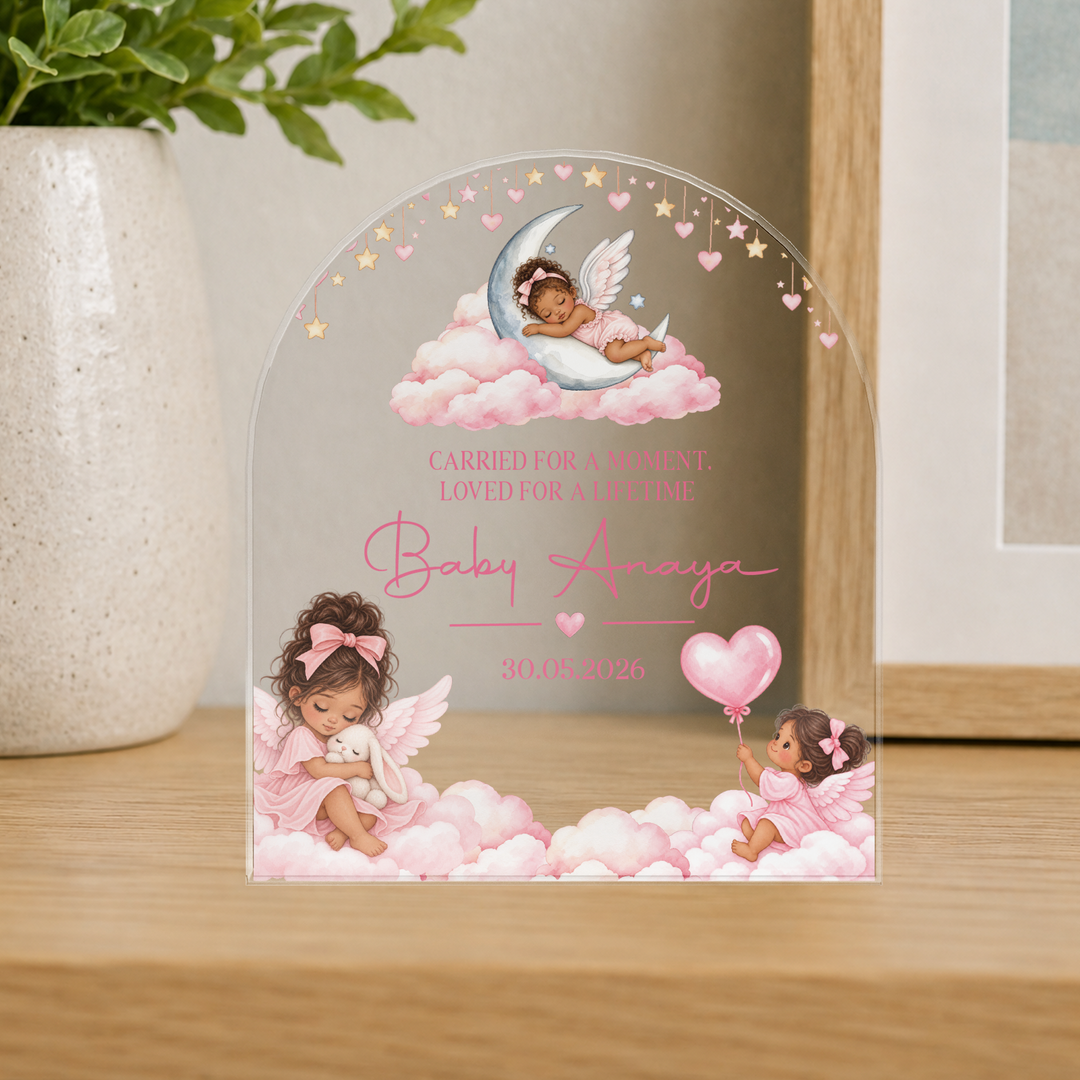 Personalized Pink Baby Memorial Arch Plaque
