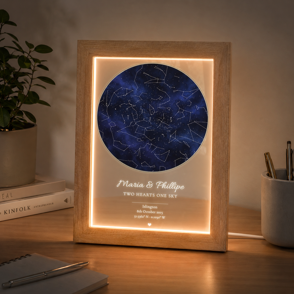 Personalised Stars Map LED Light Box Frame ( Powered by USB )