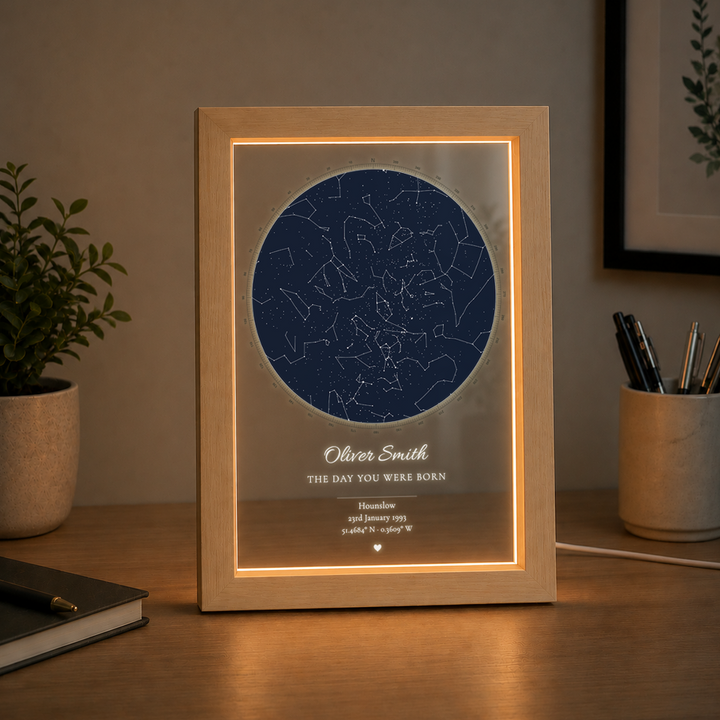Personalised Stars Map LED Light Box Frame ( Powered by USB )