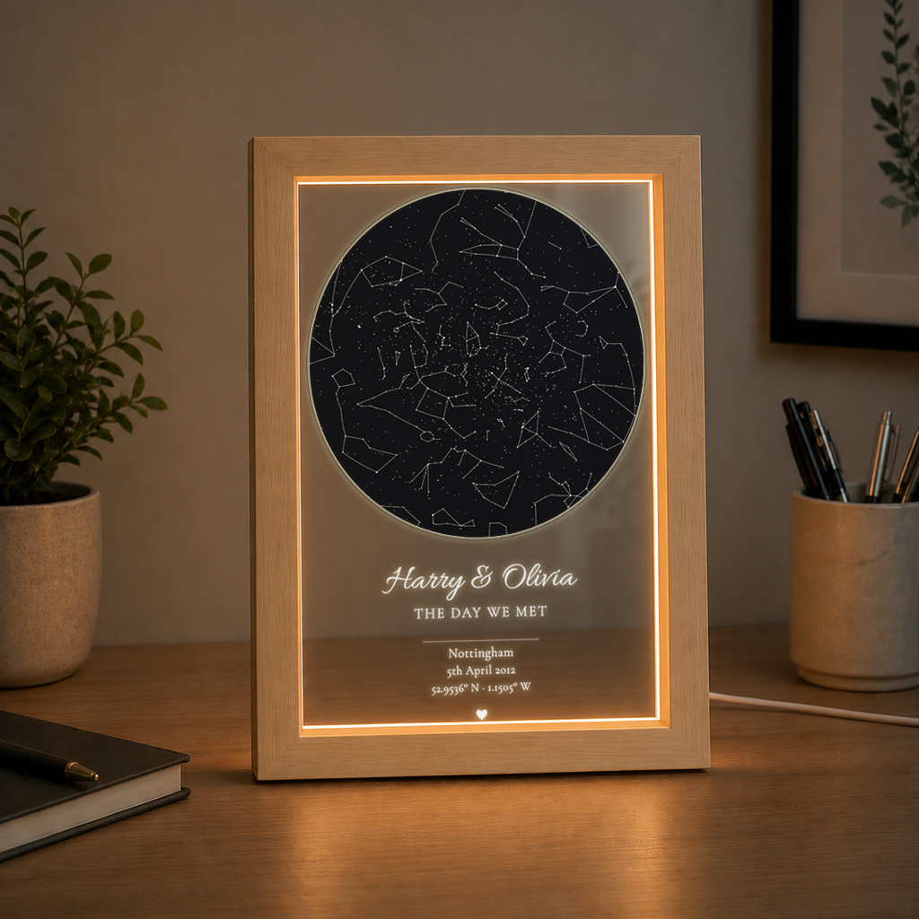 Personalised Stars Map LED Light Box Frame ( Powered by USB )