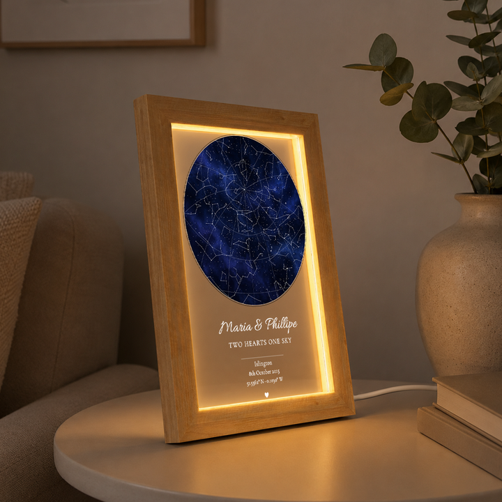 Personalised Stars Map LED Light Box Frame ( Powered by USB )