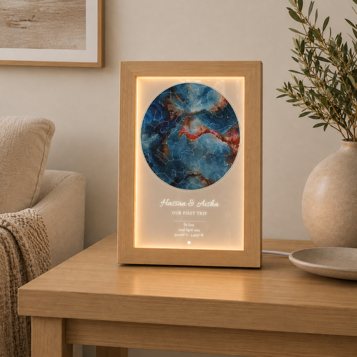 Personalised Stars Map LED Light Box Frame ( Powered by USB )