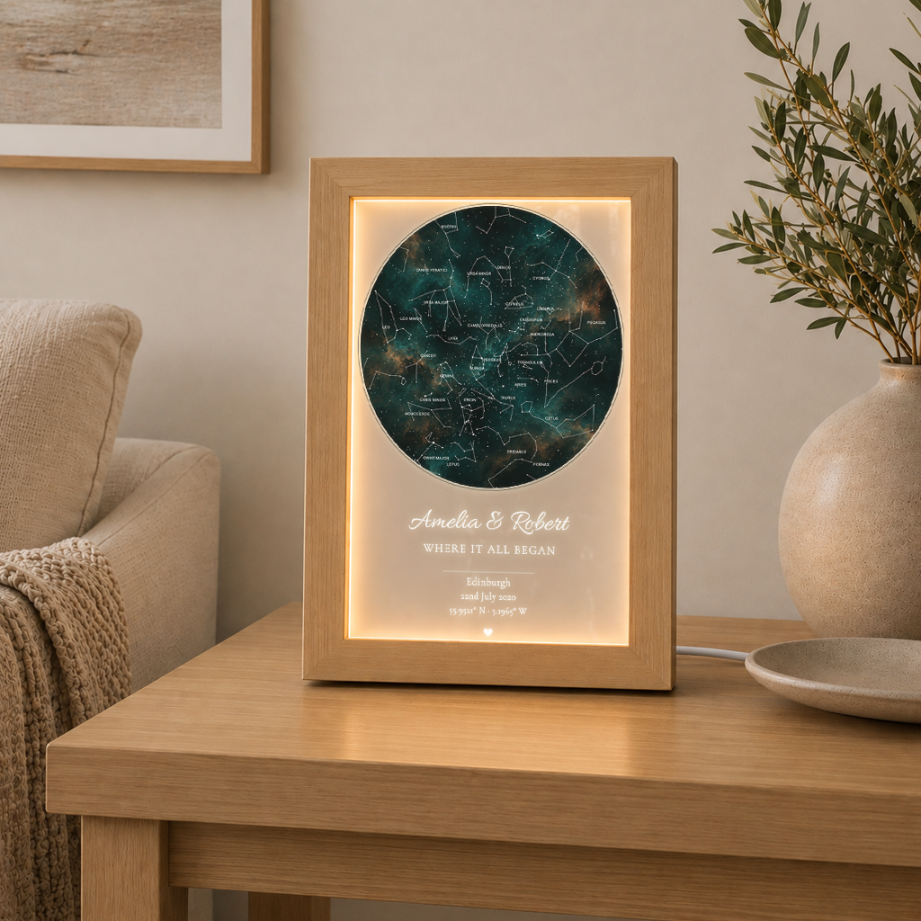 Personalised Stars Map LED Light Box Frame ( Powered by USB )