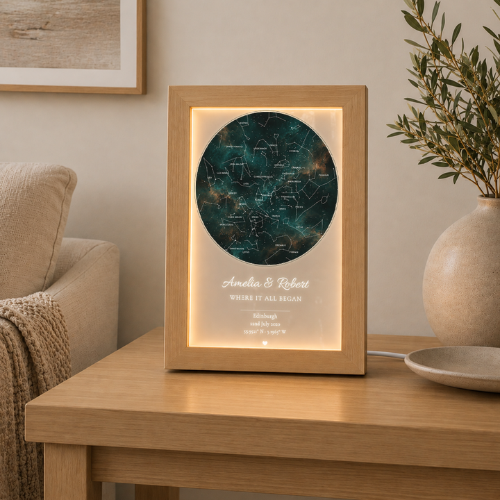 Personalised Stars Map LED Light Box Frame ( Powered by USB )
