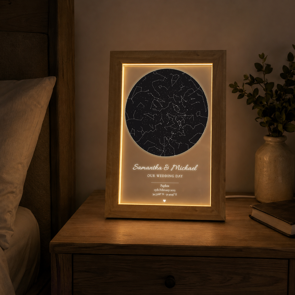Personalised Stars Map LED Light Box Frame ( Powered by USB )