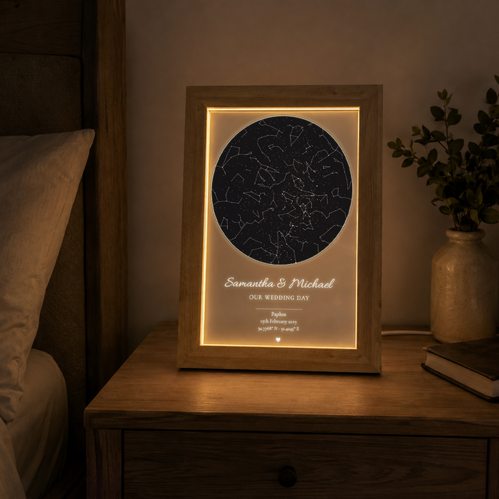 Personalised Stars Map LED Light Box Frame ( Powered by USB )