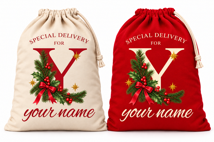 Personalised Woodland Initial Christmas Sack