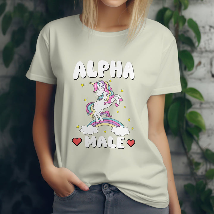 Alpha Male Unicorn Rainbow Unisex T - Shirt - Funny Graphic Tee - Funny Unicorn Meme T - Shirt - Unisex Joke Prank Shirt - Rainbow LGBTQ Pride Shirt - Gifts Handmade